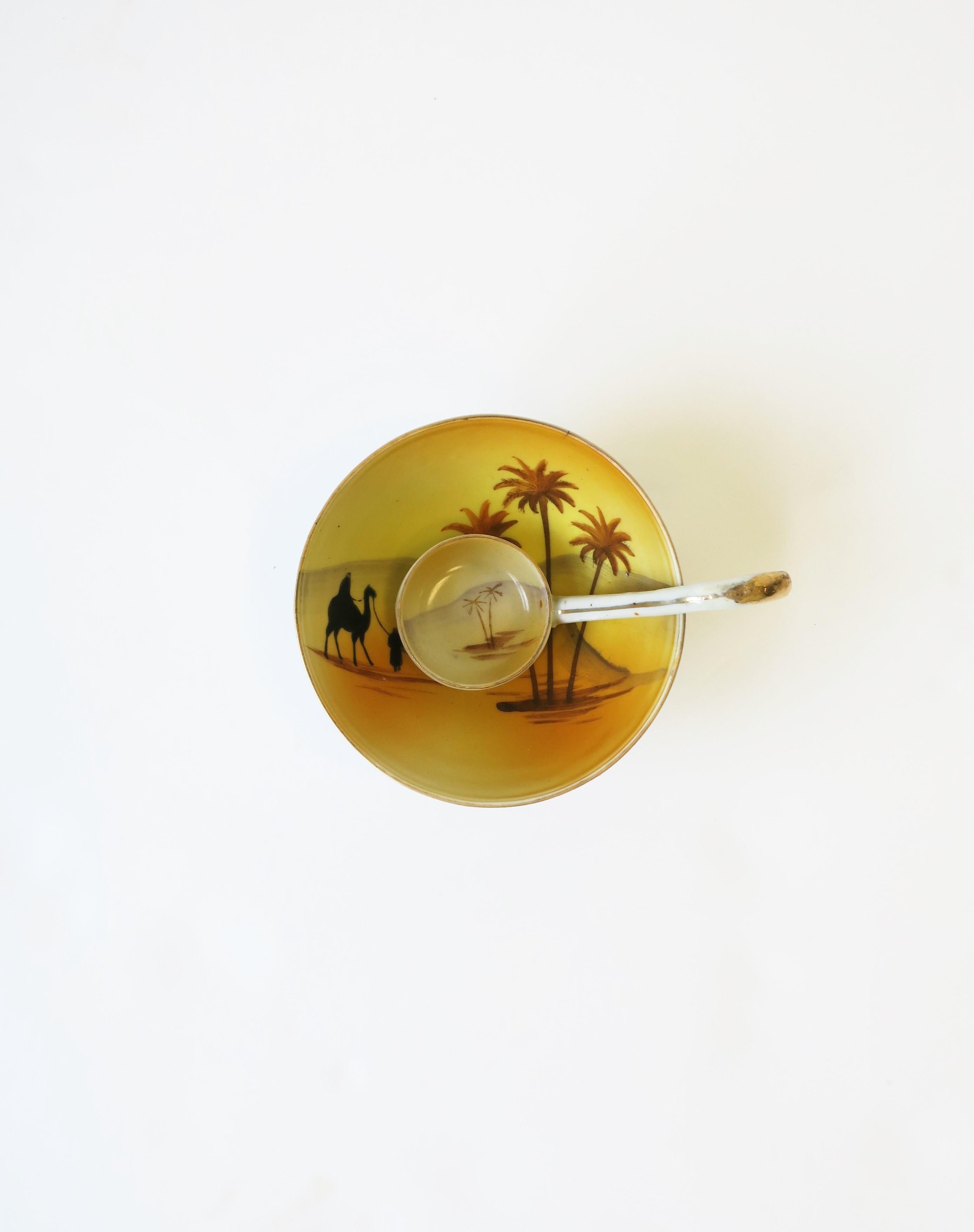 20th Century Porcelain Desert Palm Serving Set with Ladle Spoon For Sale