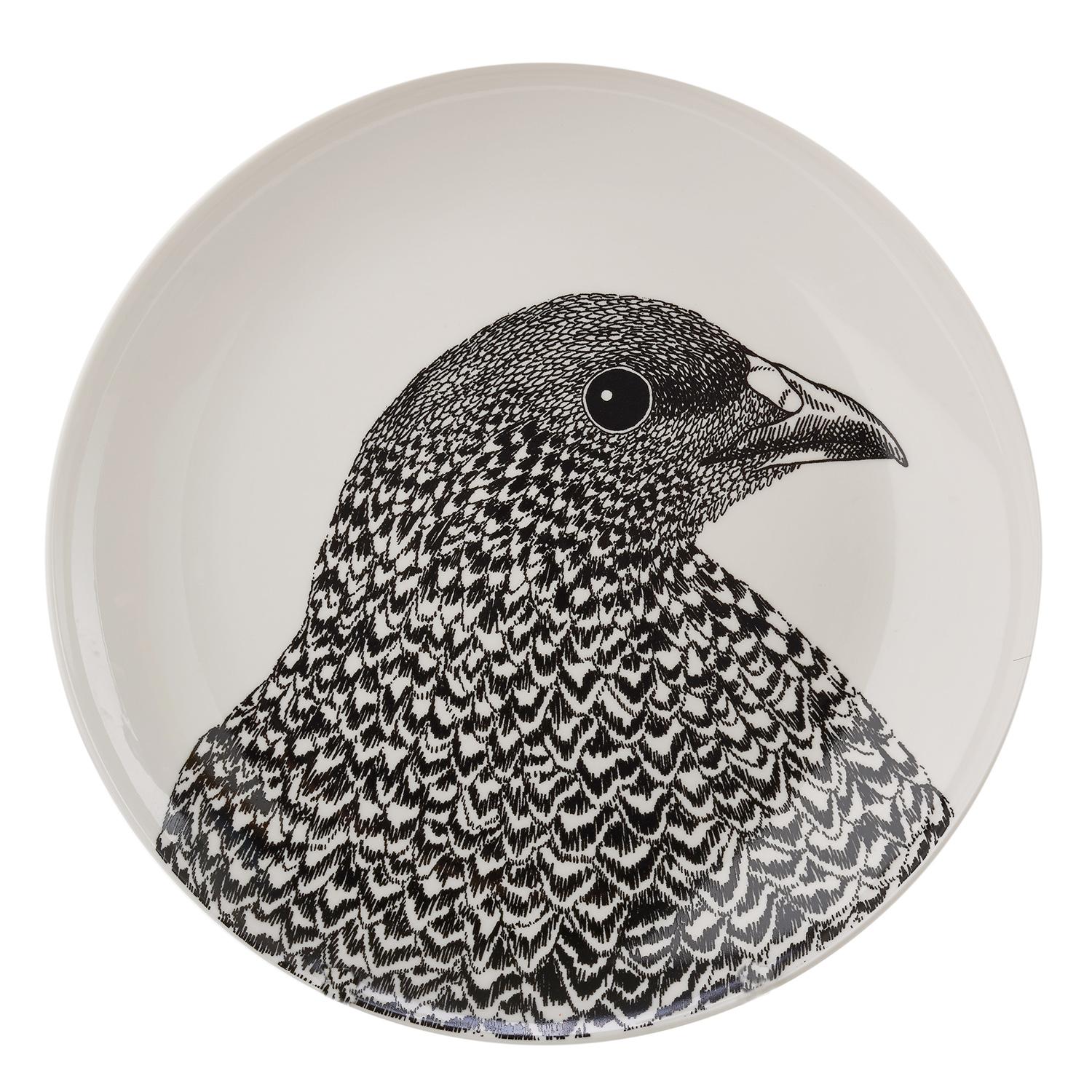 Porcelain Dinner Plates with Animal Portrait Decals 2