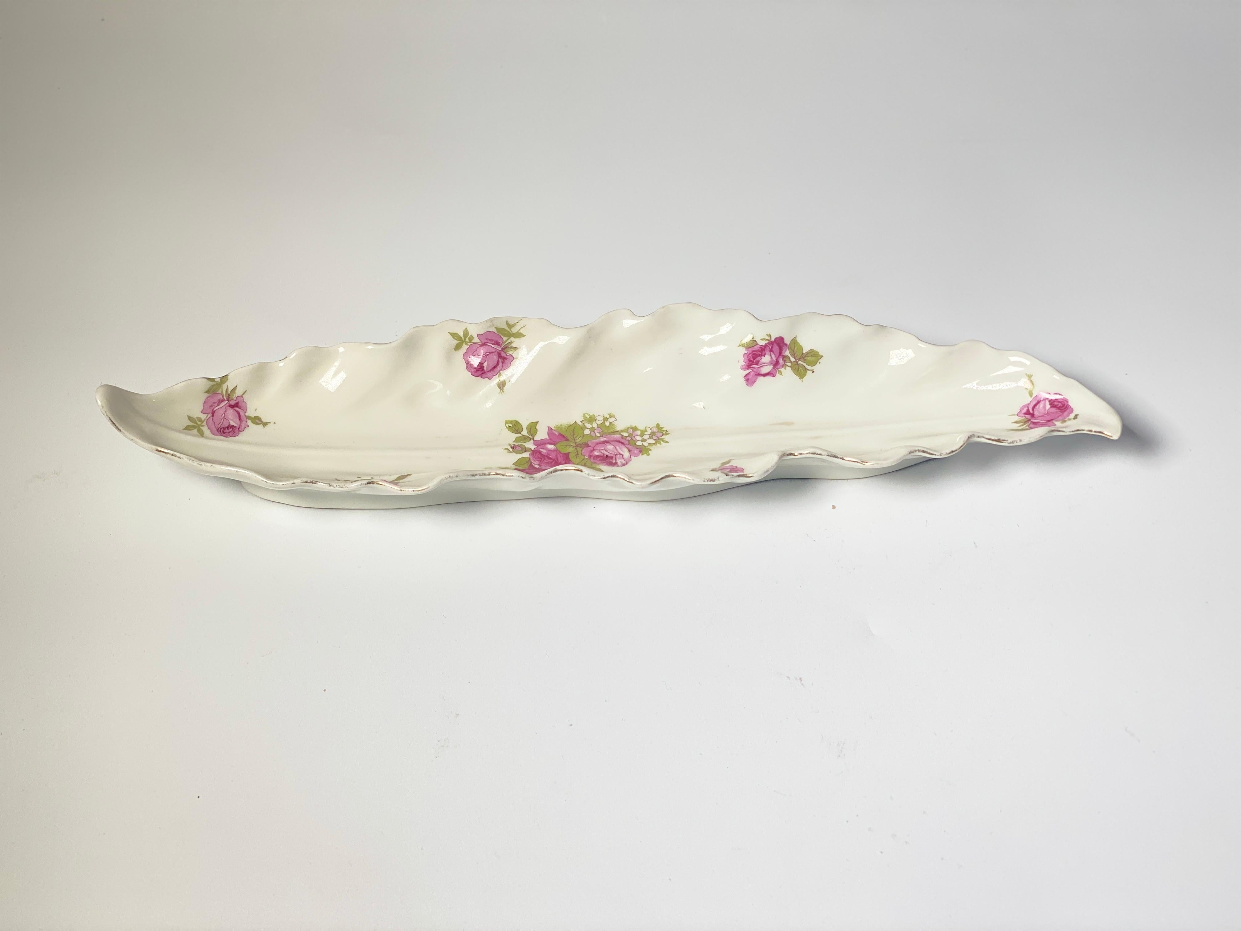 Porcelain Dish from Limoges, with Rose Flowers, from France 1970 For Sale 6