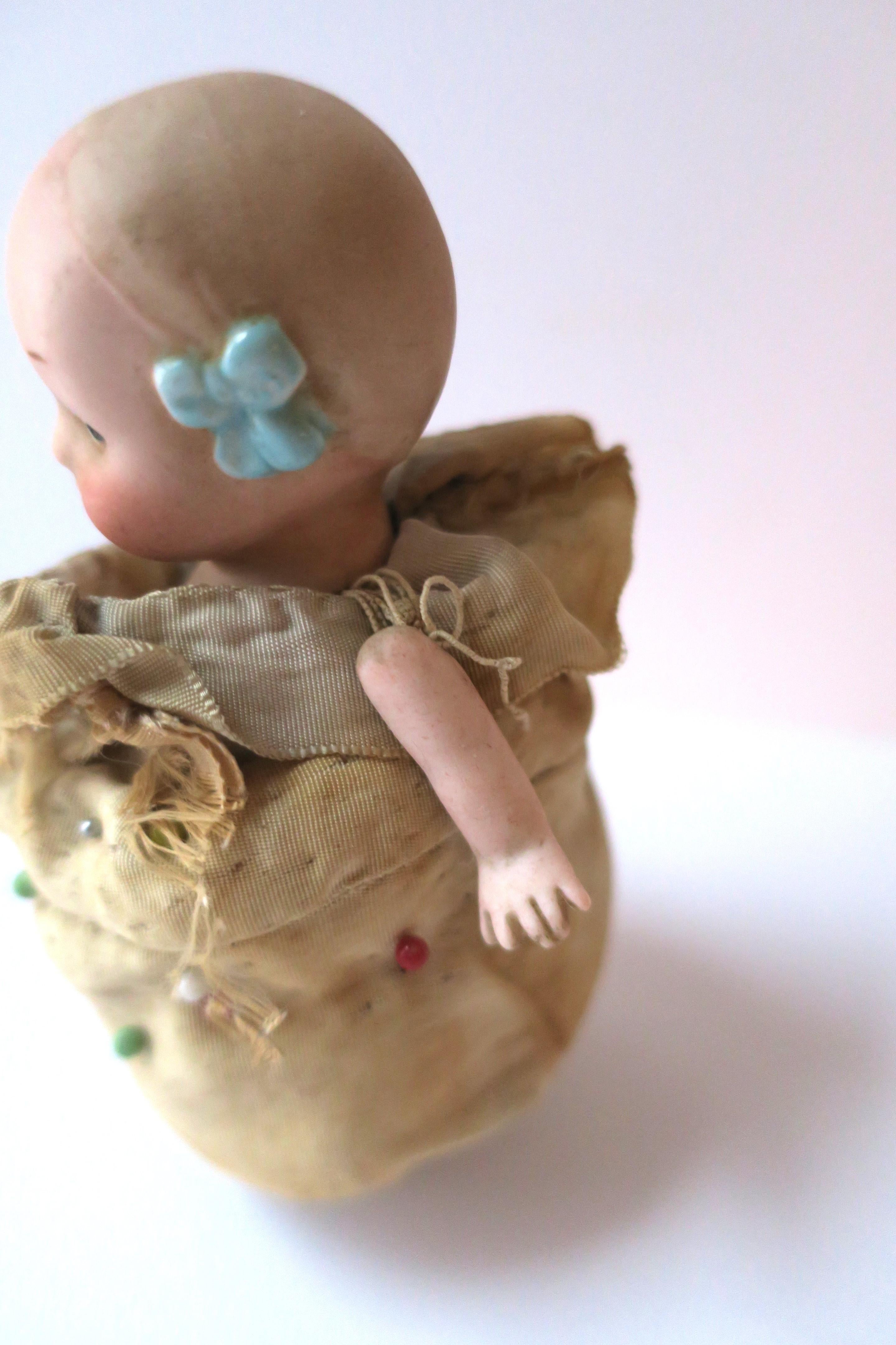 Porcelain Doll Pin Cushion  For Sale 6