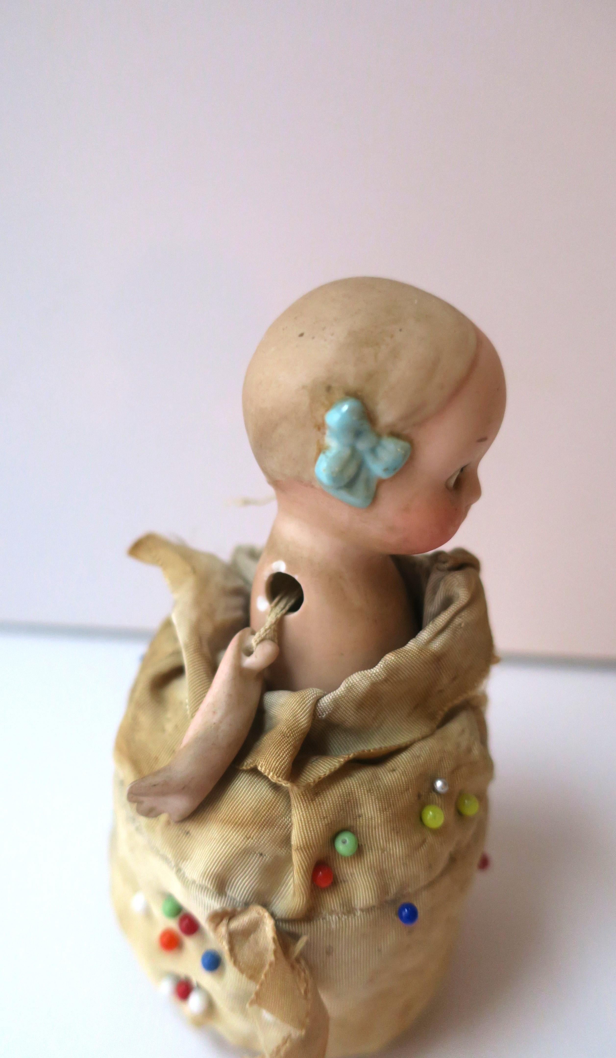 Porcelain Doll Pin Cushion  For Sale 7