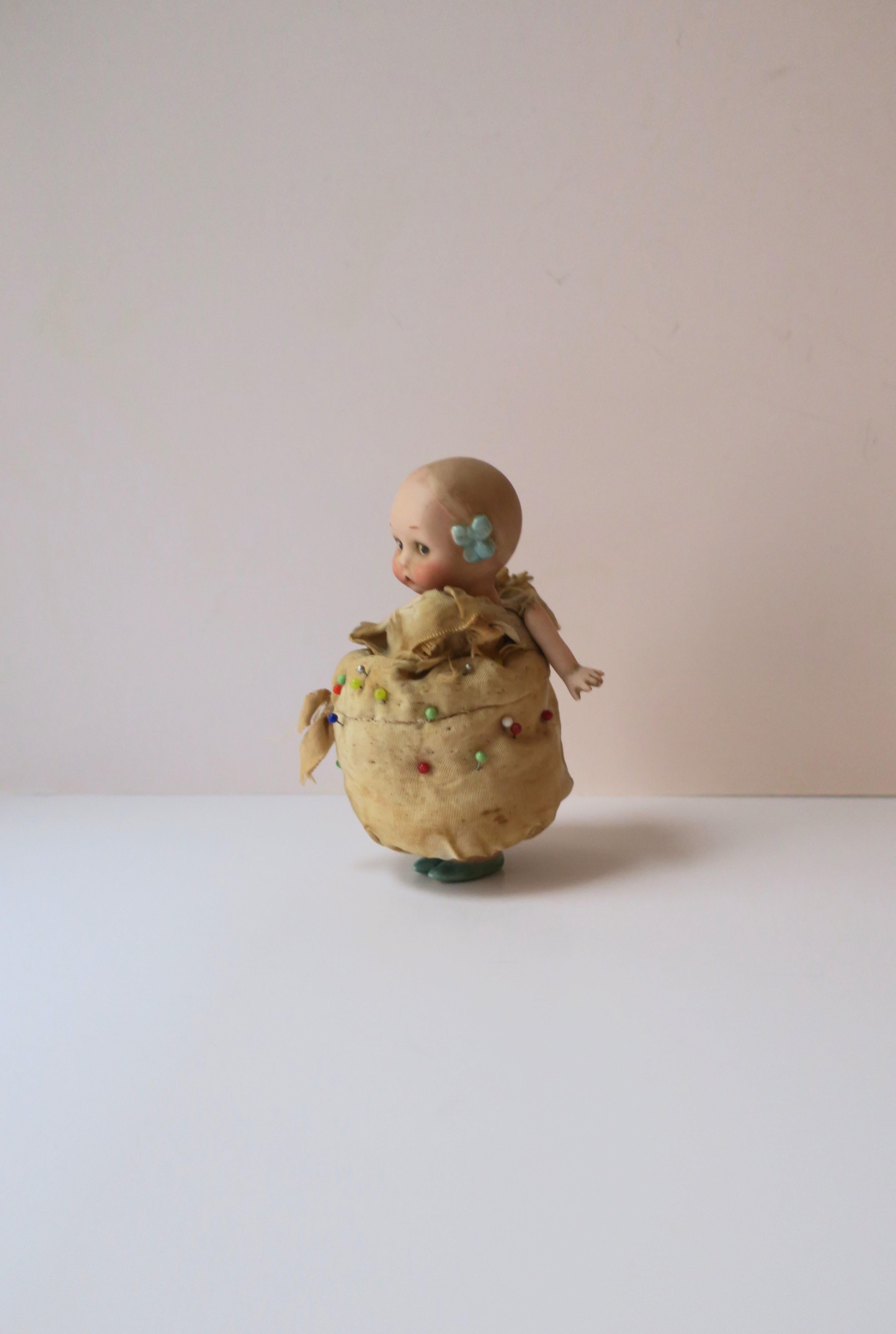 Porcelain Doll Pin Cushion  For Sale 2