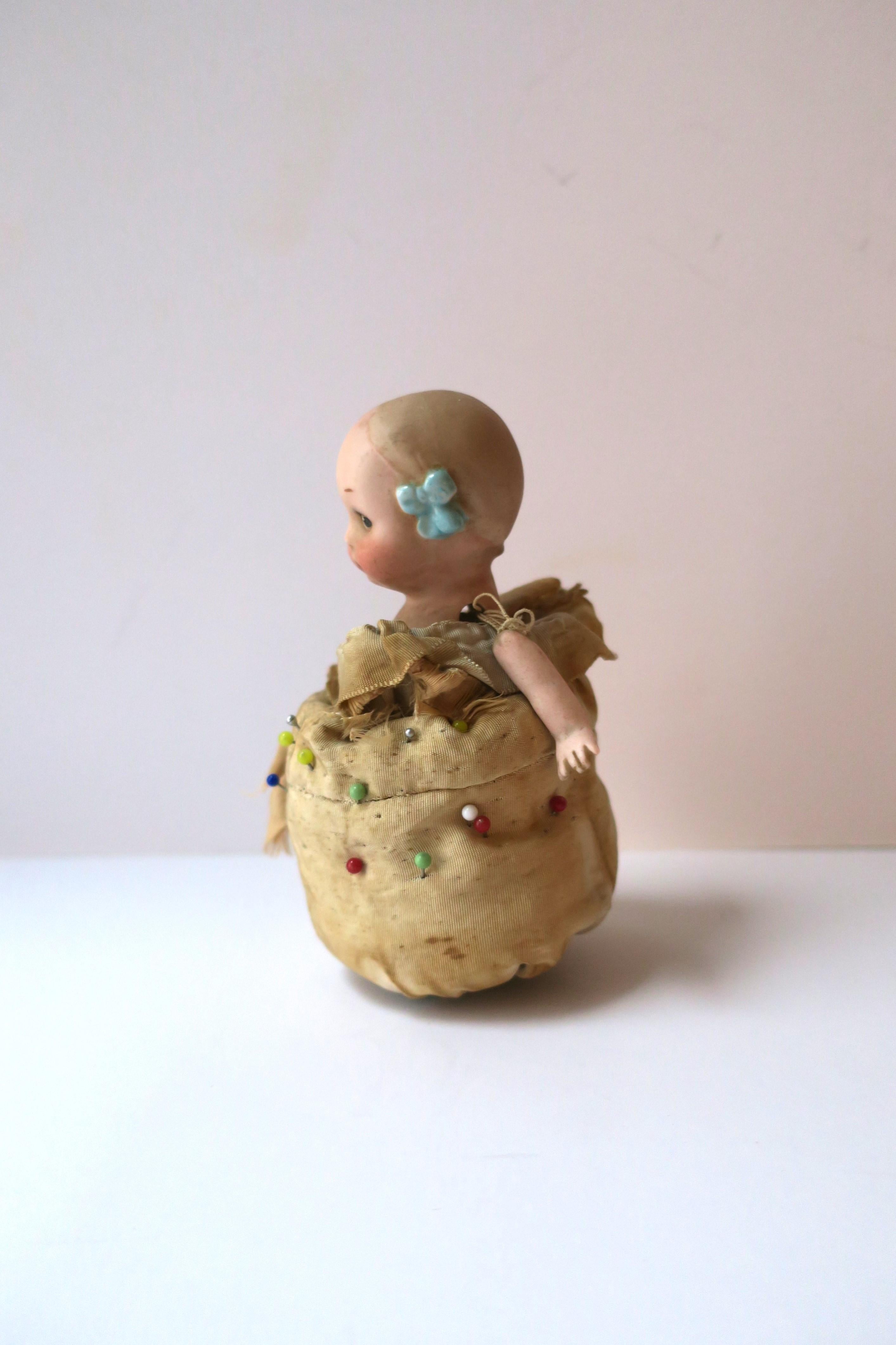 Porcelain Doll Pin Cushion  For Sale 3