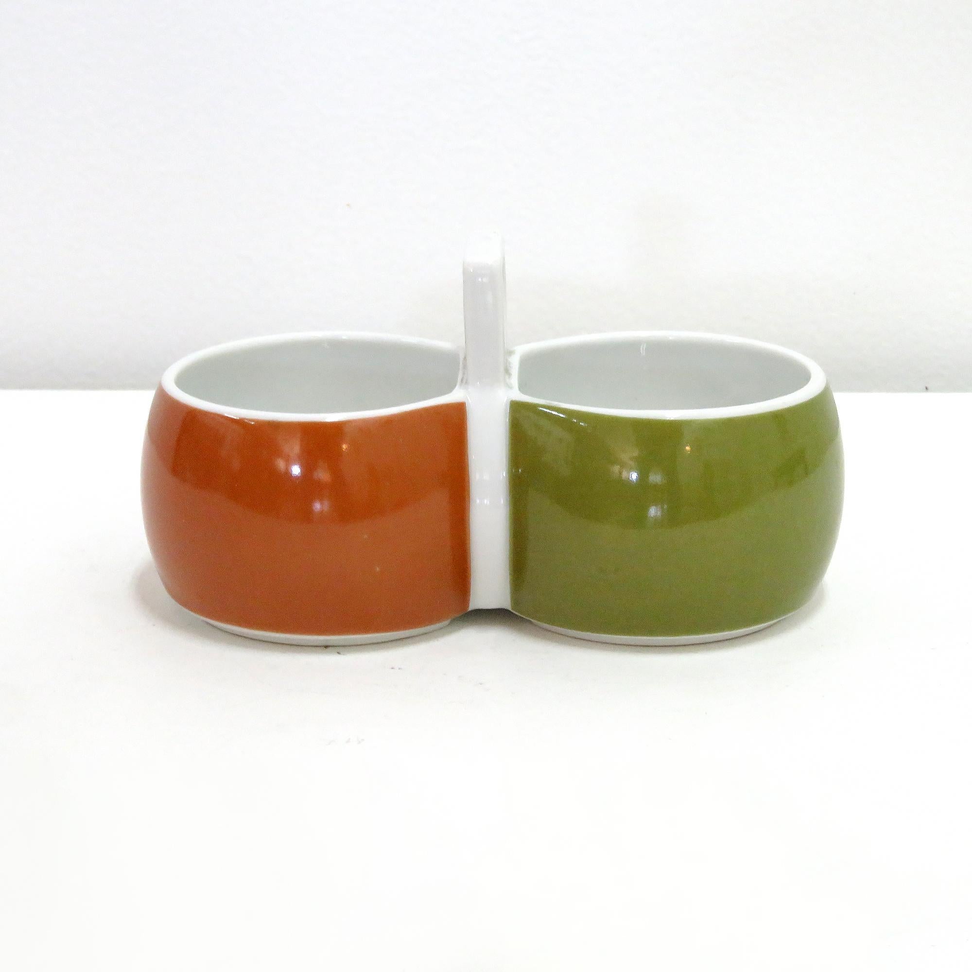 Post-Modern Porcelain Double Dip Bowls 'Chromatics' by Arzberg, 1971 For Sale
