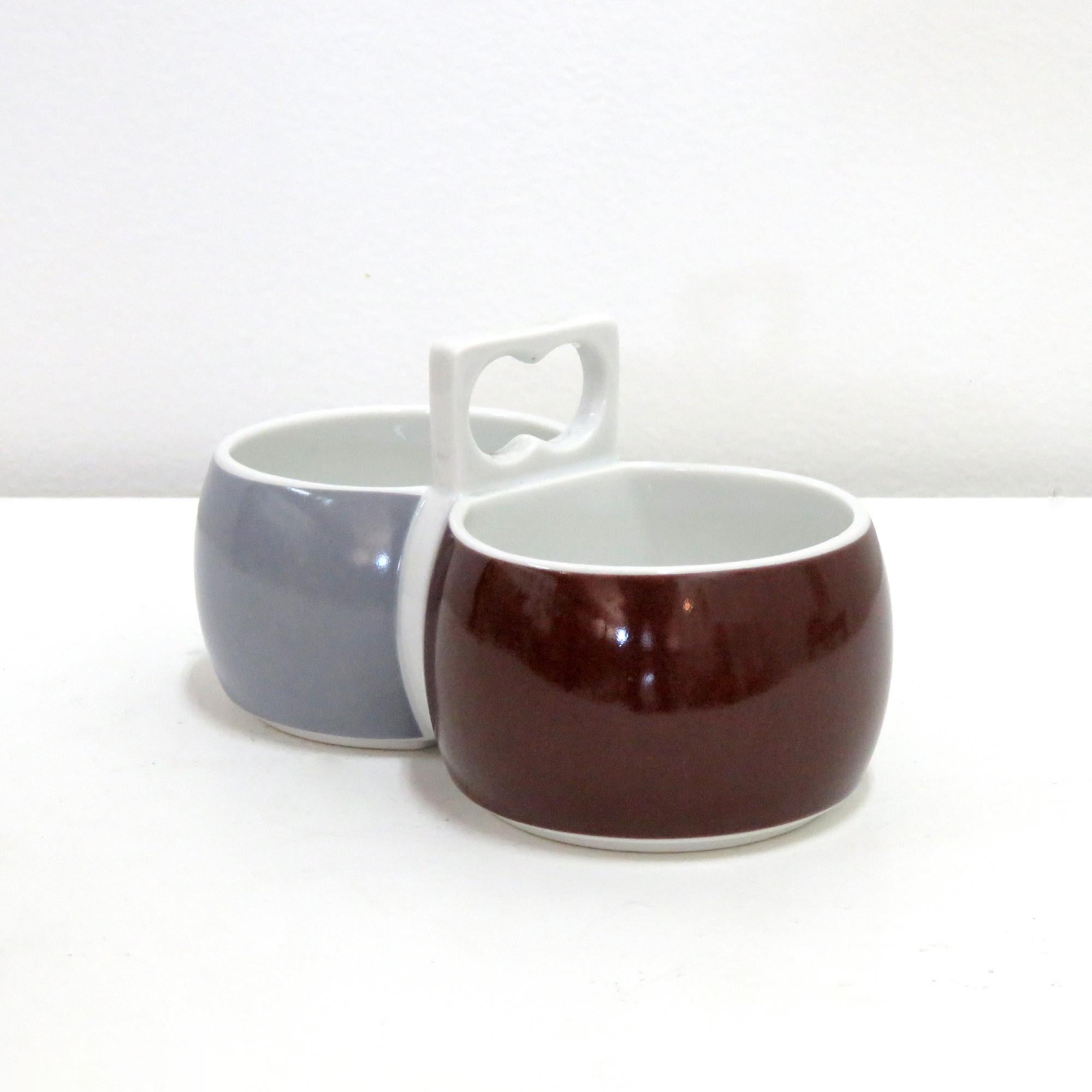 German Porcelain Double Dip Bowls 'Chromatics' by Arzberg, 1971 For Sale