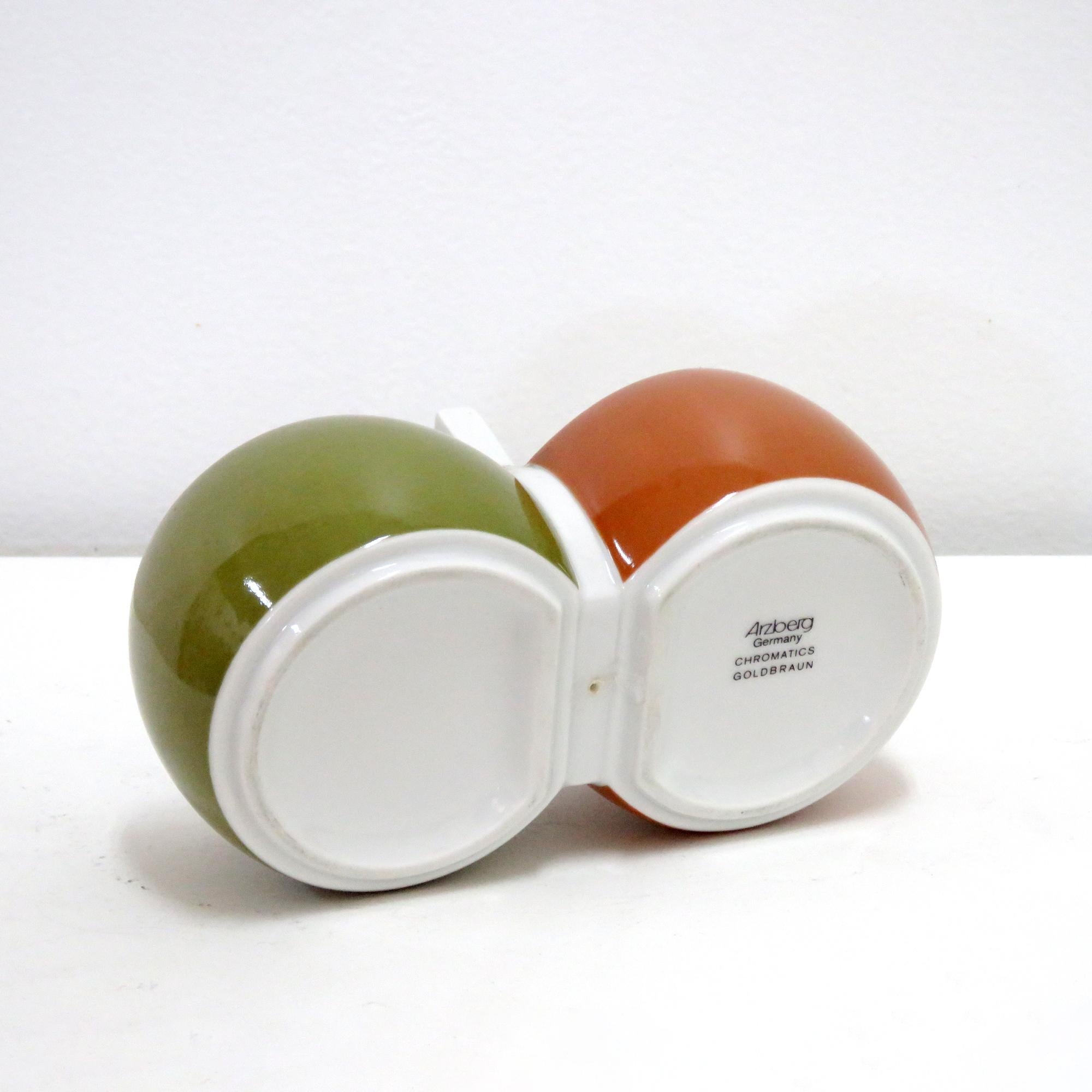 Late 20th Century Porcelain Double Dip Bowls 'Chromatics' by Arzberg, 1971 For Sale