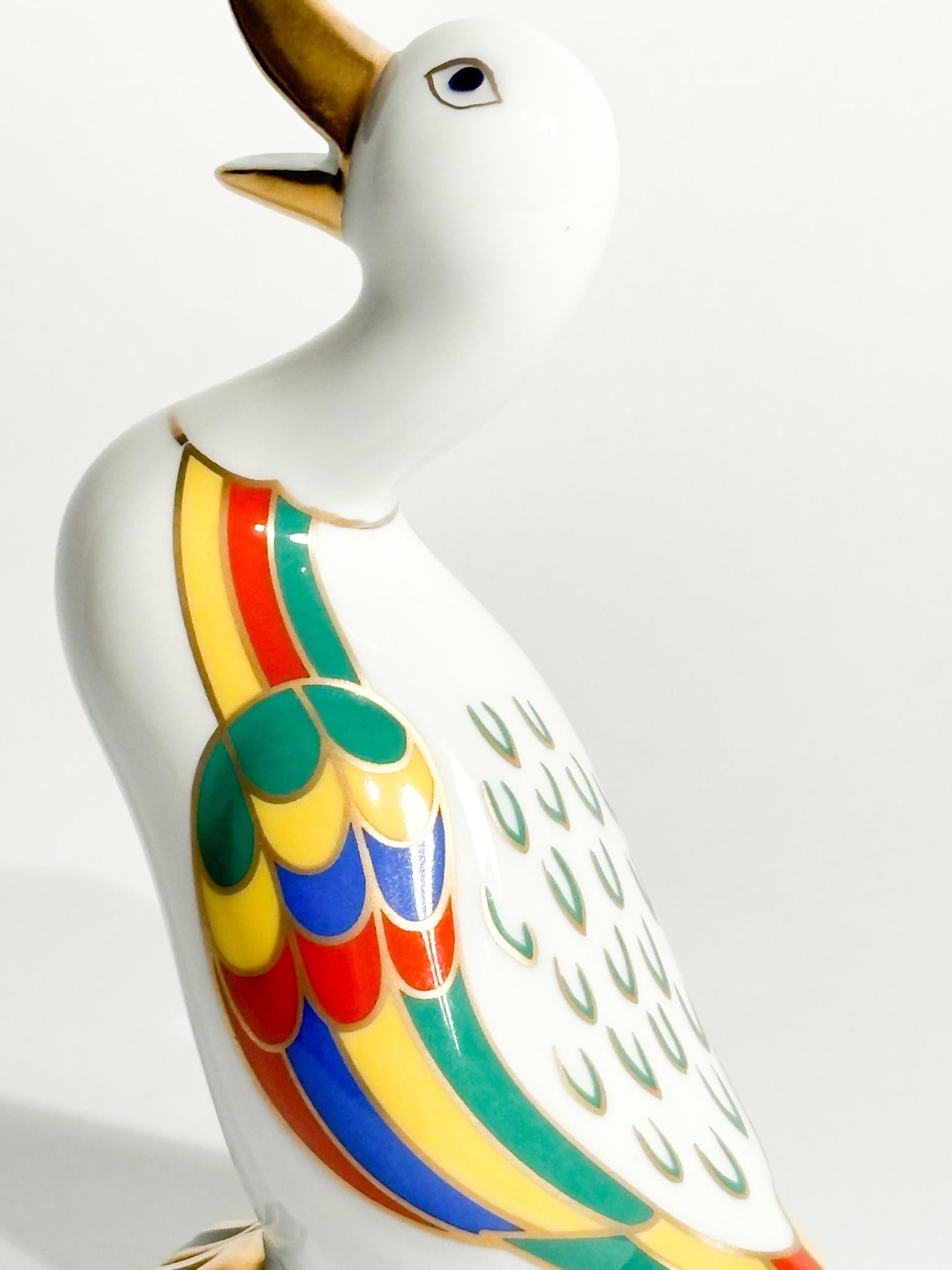 Porcelain Duck by Richard Ginori Hand Painted from the 1980s For Sale 4