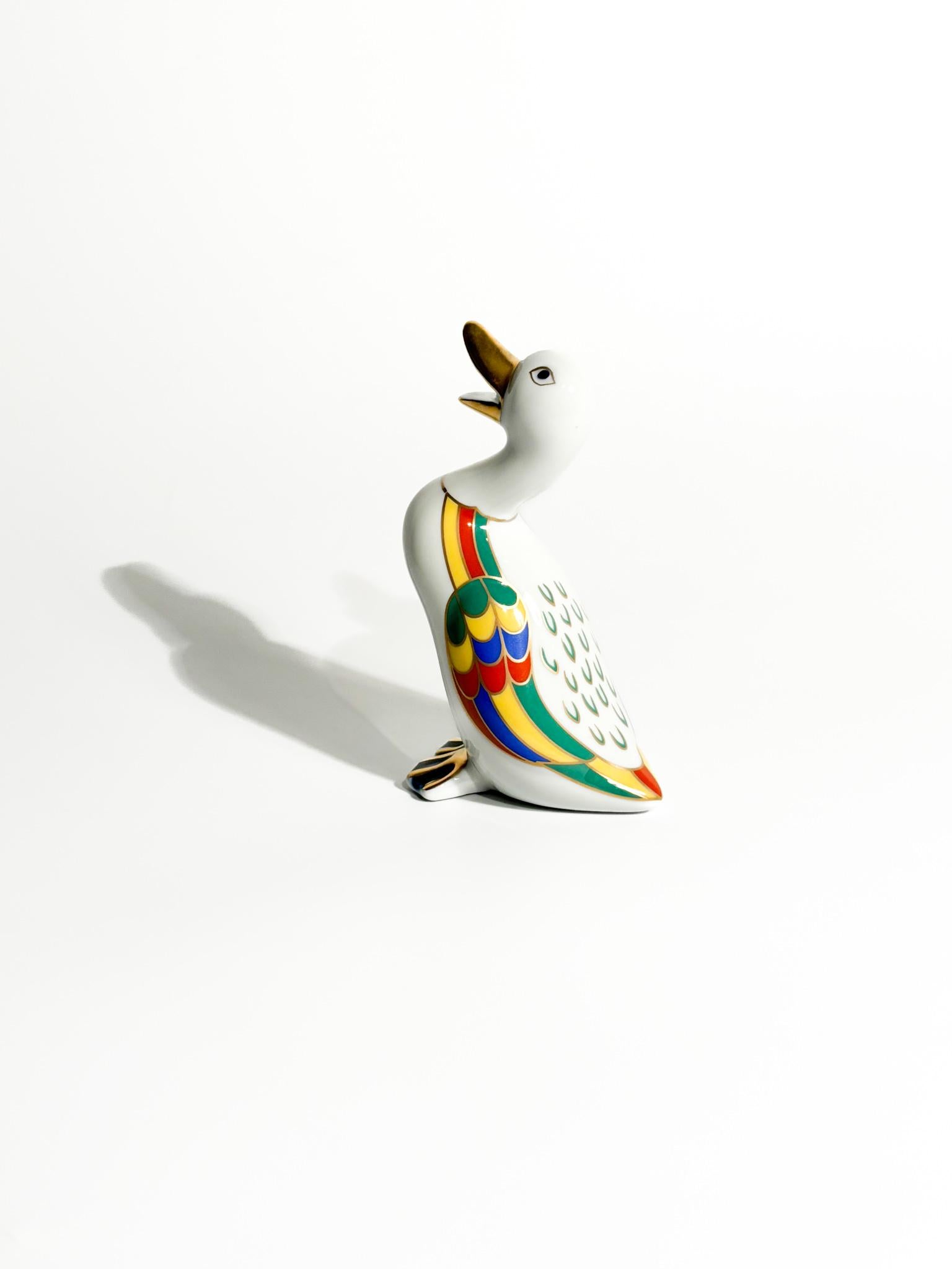 Porcelain Duck by Richard Ginori Hand Painted from the 1980s For Sale 3