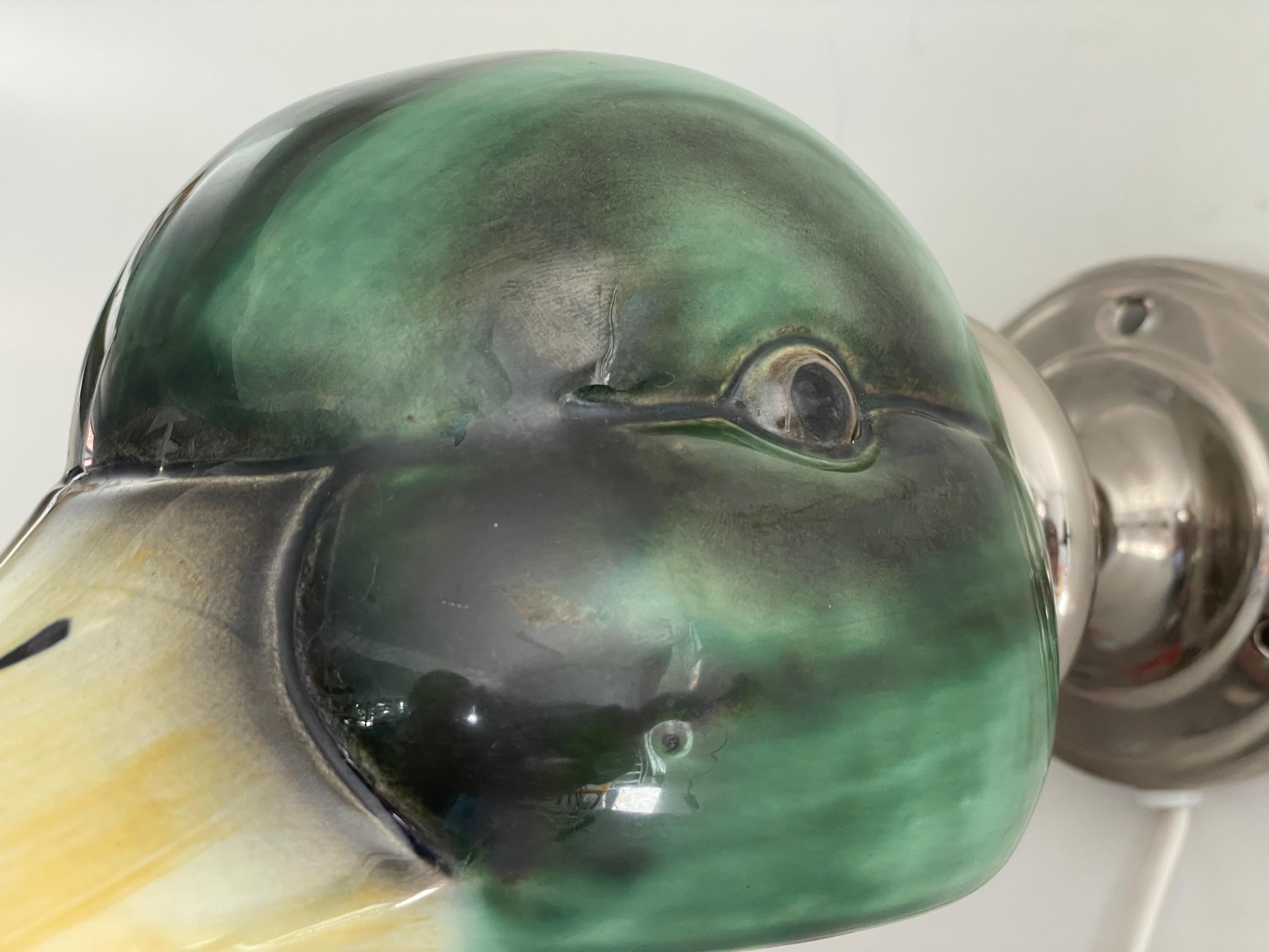 Coppia di lampade con paralume di anatra in porcellana della Gamla Stan's Lamp Factory, anni '70, Svezia in vendita 3