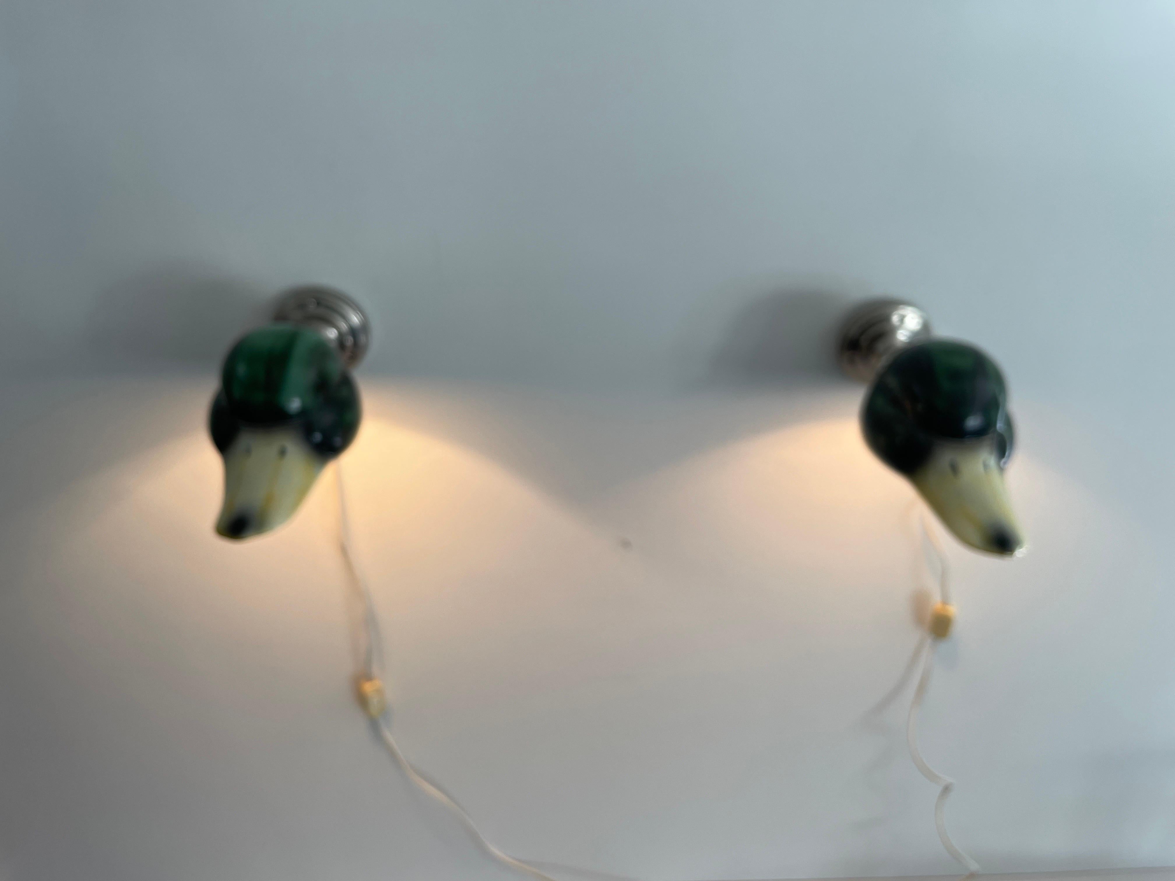 Coppia di lampade con paralume di anatra in porcellana della Gamla Stan's Lamp Factory, anni '70, Svezia in vendita 10