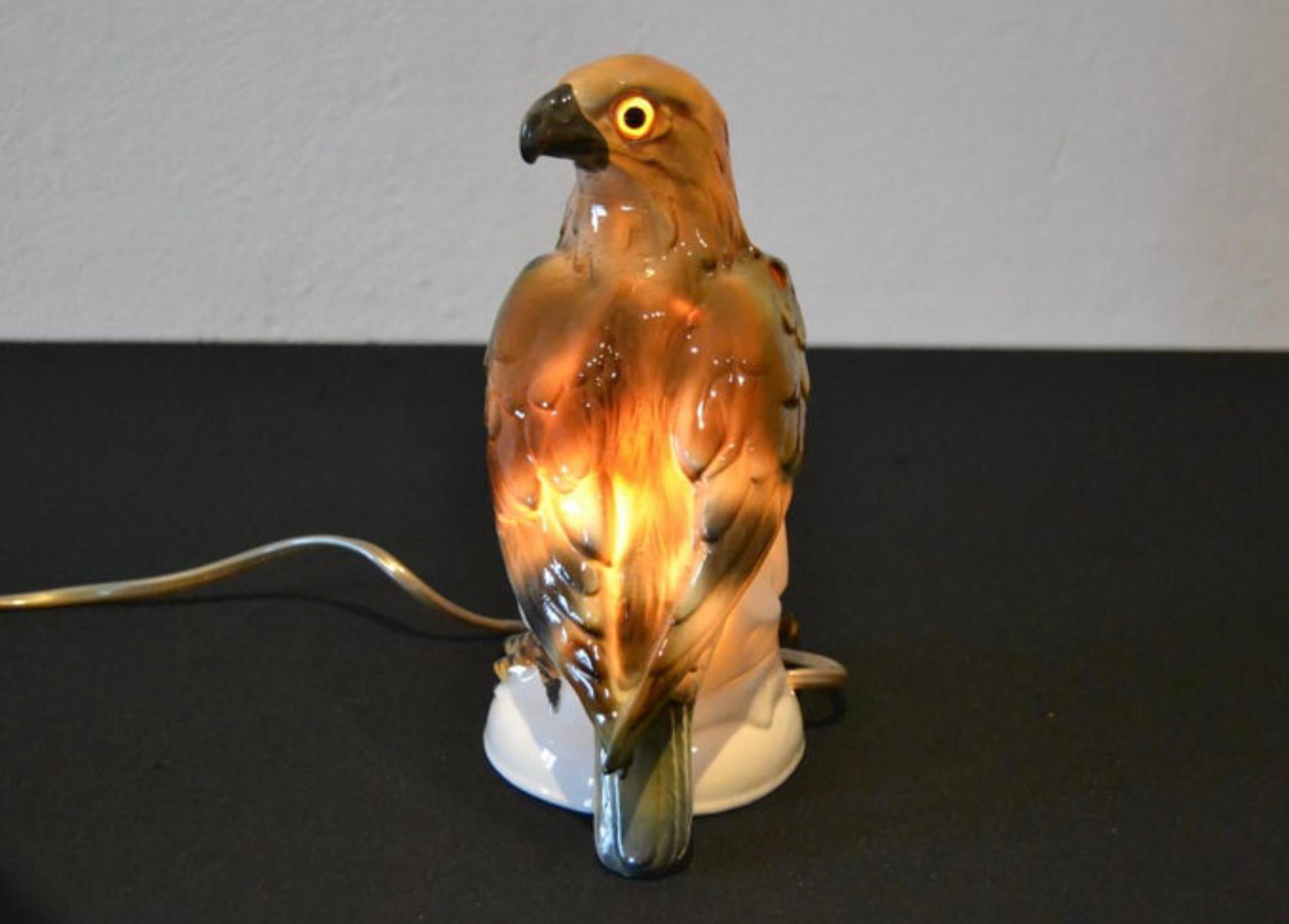Art Deco Porcelain Eagle Perfume Lamp, 1930s, Germany For Sale