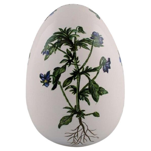 Porcelain Egg, Hand-Painted Flowers, Flora Danica Style For Sale