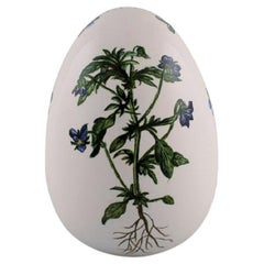 Porcelain Egg, Hand-Painted Flowers, Flora Danica Style