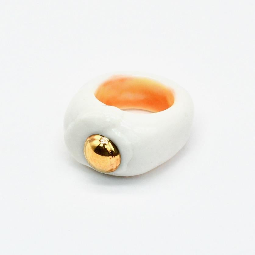 Women's Porcelain EGG Ring  For Sale