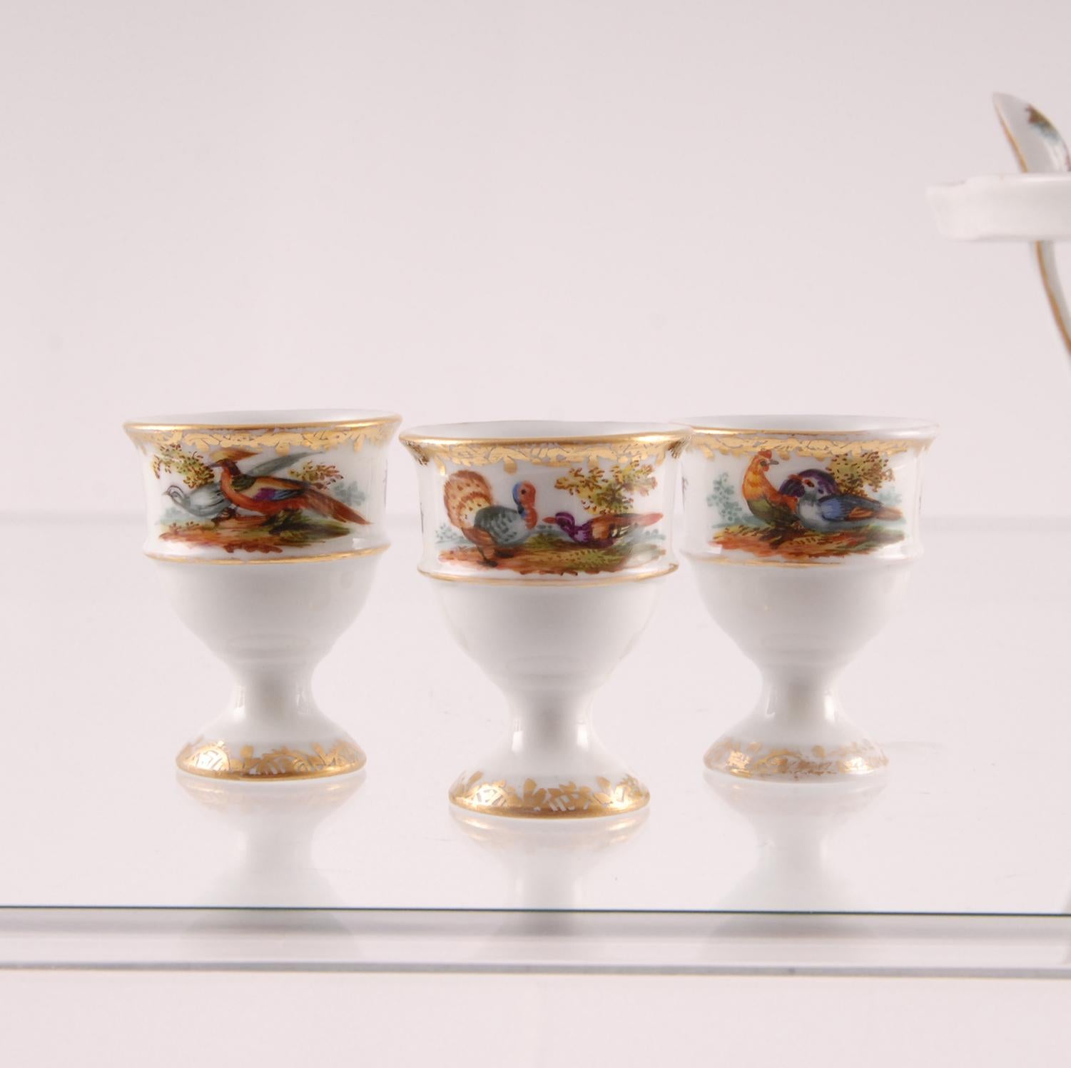 Porcelain Egg Stand Cruet 18th century Meissen Style Victorian German Handmade 3