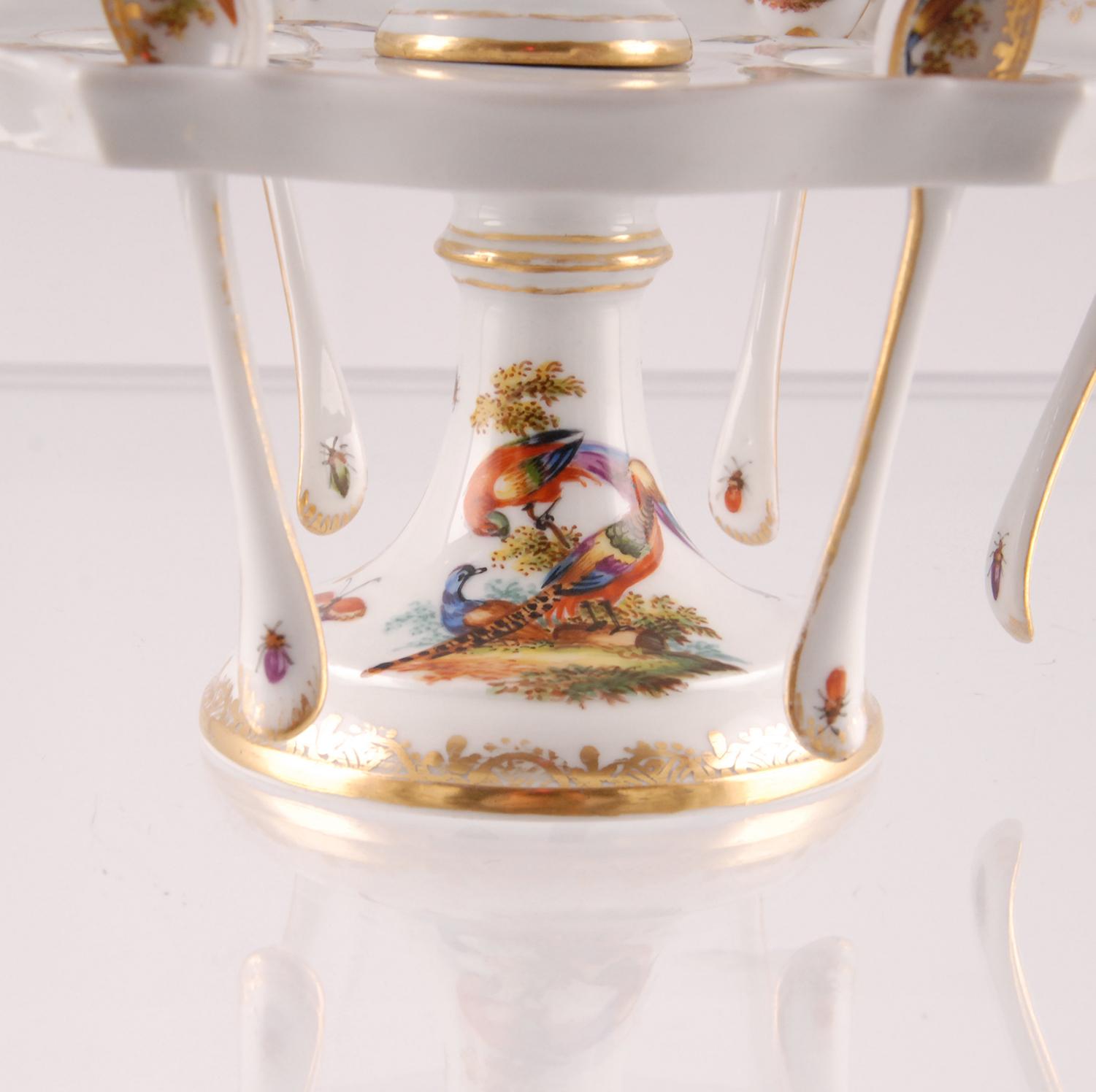 Baroque Revival Porcelain Egg Stand Cruet 18th century Meissen Style Victorian German Handmade