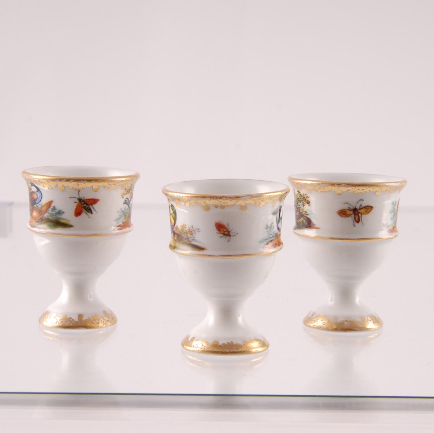 Ceramic Porcelain Egg Stand Cruet 18th century Meissen Style Victorian German Handmade