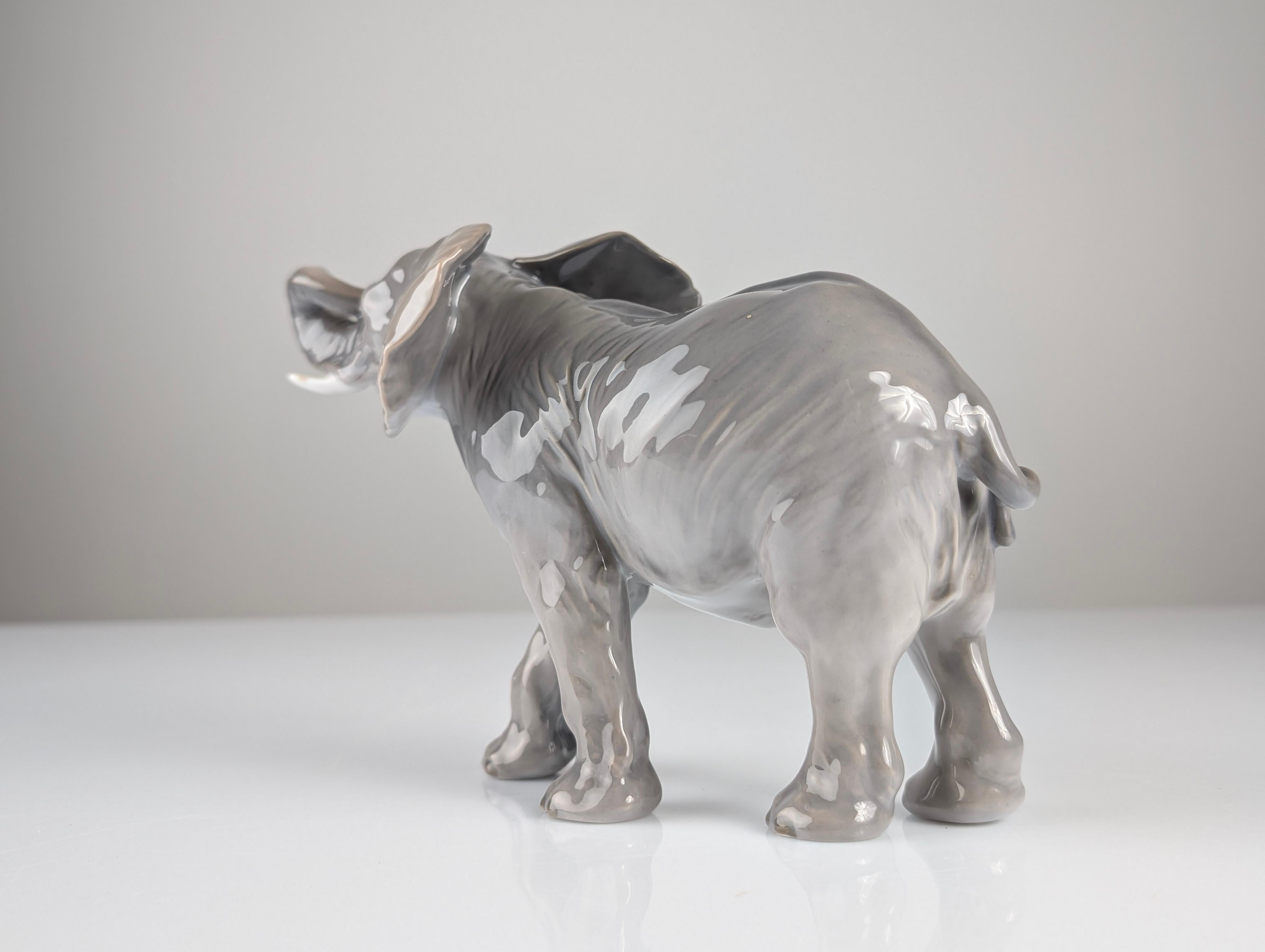 Danish Porcelain Elephant by Peter Herold for Royal Copenhagen, 1915