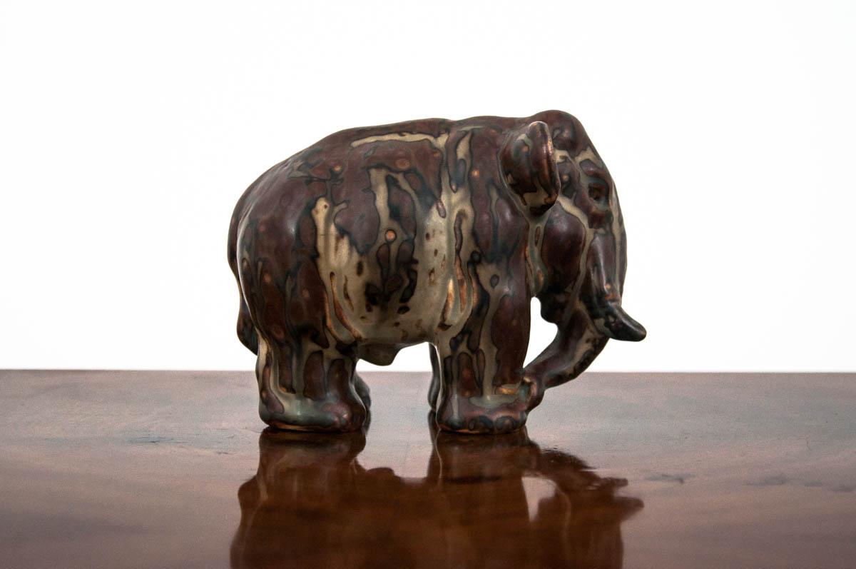 Danish Porcelain Elephant Figurine, Royal Copenhagen by Knud Kyhn