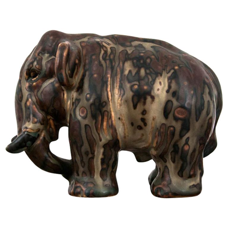 Porcelain Elephant Figurine, Royal Copenhagen by Knud Kyhn