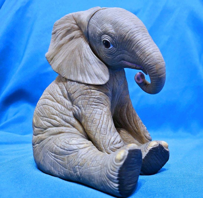 Other Porcelain Elephant Calf Sculpture by Lenox For Sale