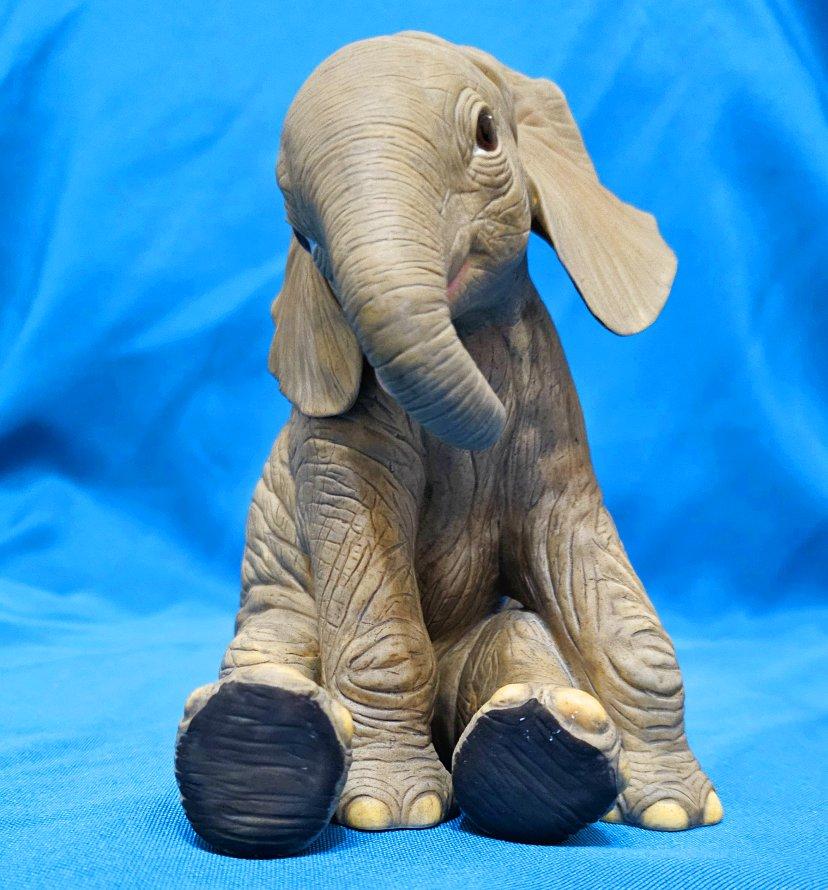 Unknown Porcelain Elephant Calf Sculpture by Lenox For Sale