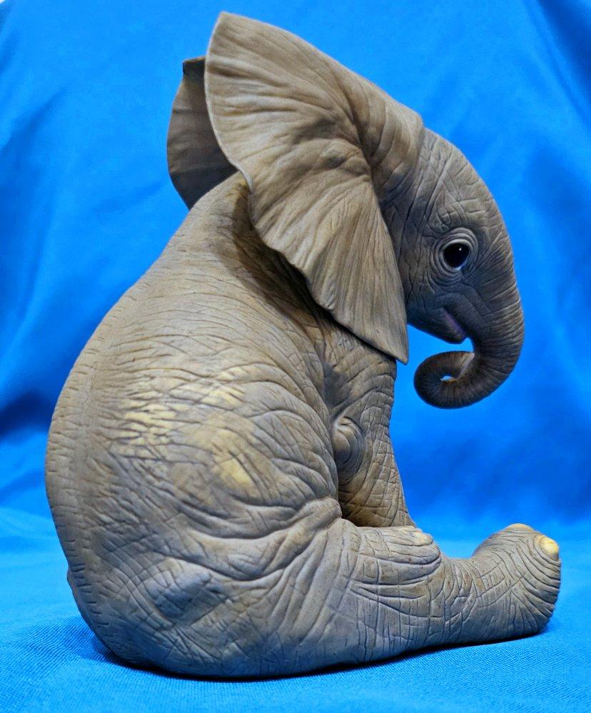 Porcelain Elephant Calf Sculpture by Lenox For Sale 2