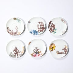 Porcelain Erotic Coffee/Tea Set of Six Cups & Saucers after Tom Of Finland