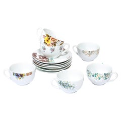 Porcelain Erotic Coffee/Tea Set of Six Cups & Saucers after Tom Of Finland