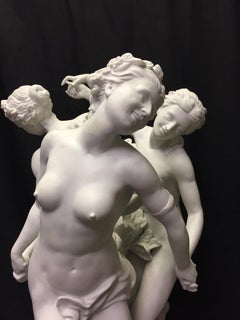 Porcelain Figural Centrepiece of the Three Graces, Marked
