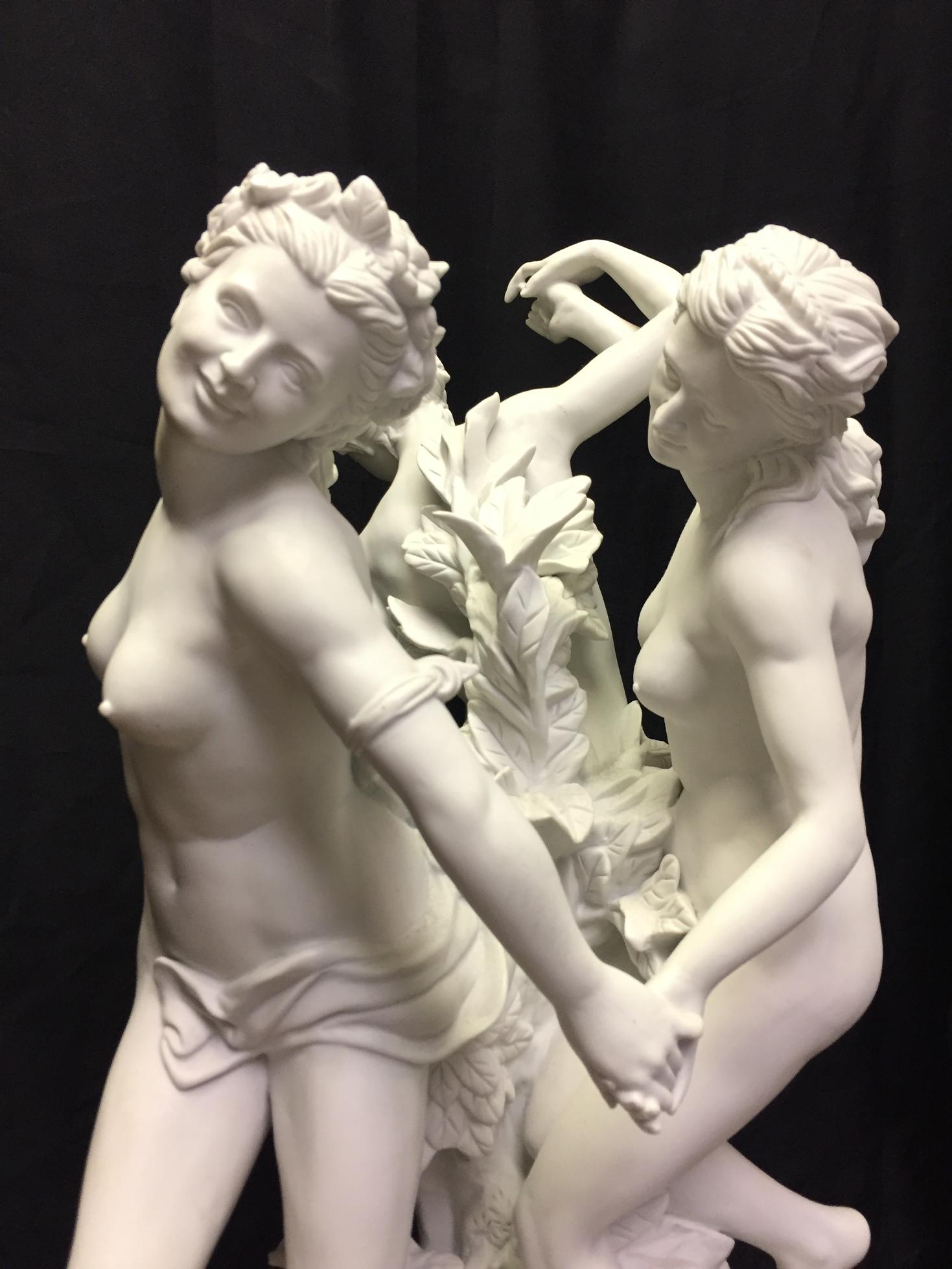 Porcelain Figural Centrepiece of the Three Graces, Marked 2