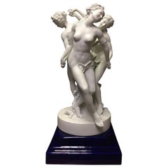 Porcelain Figural Centrepiece of the Three Graces, Marked