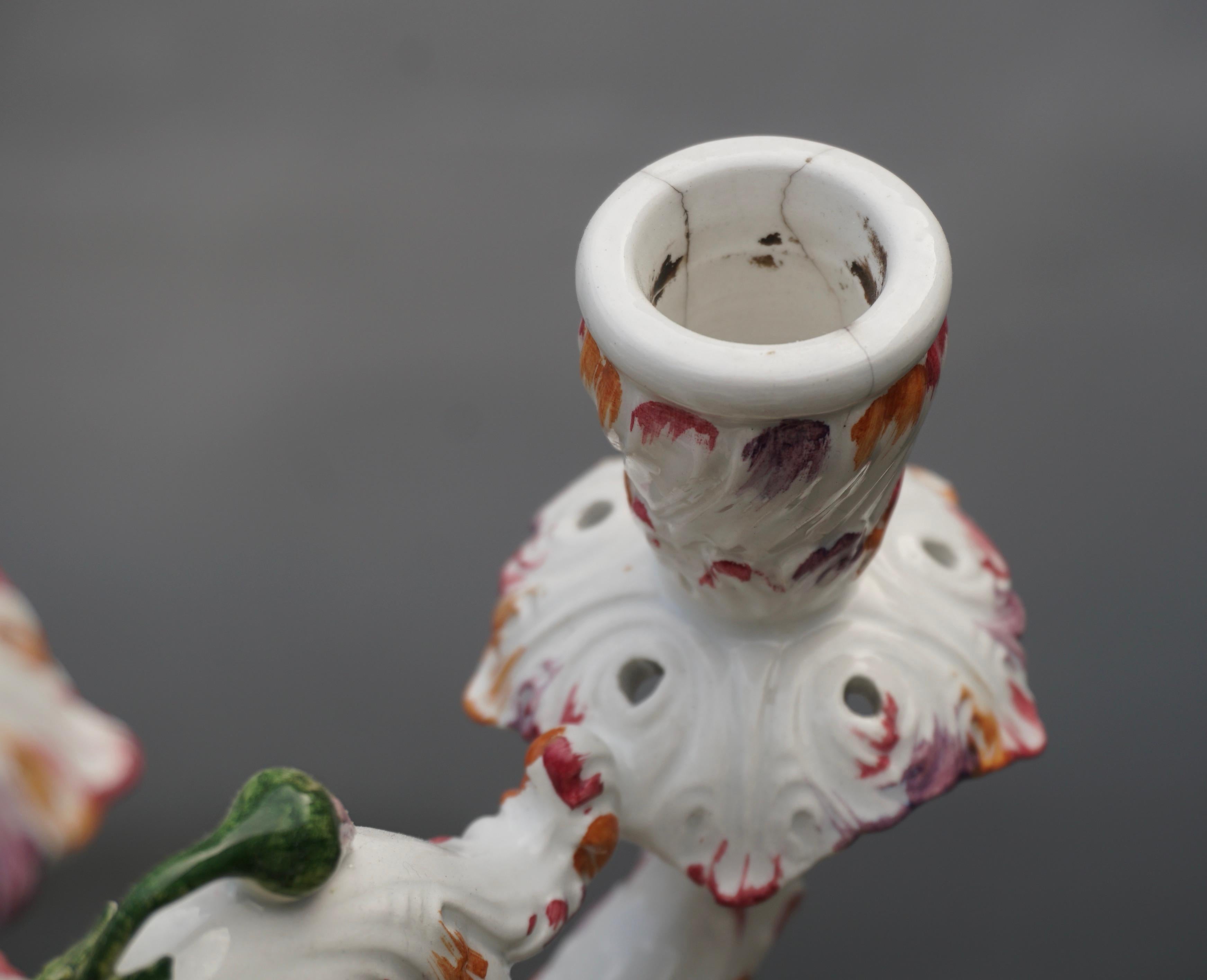 Porcelain Figural Cherub Floral Candelabra  For Sale 9