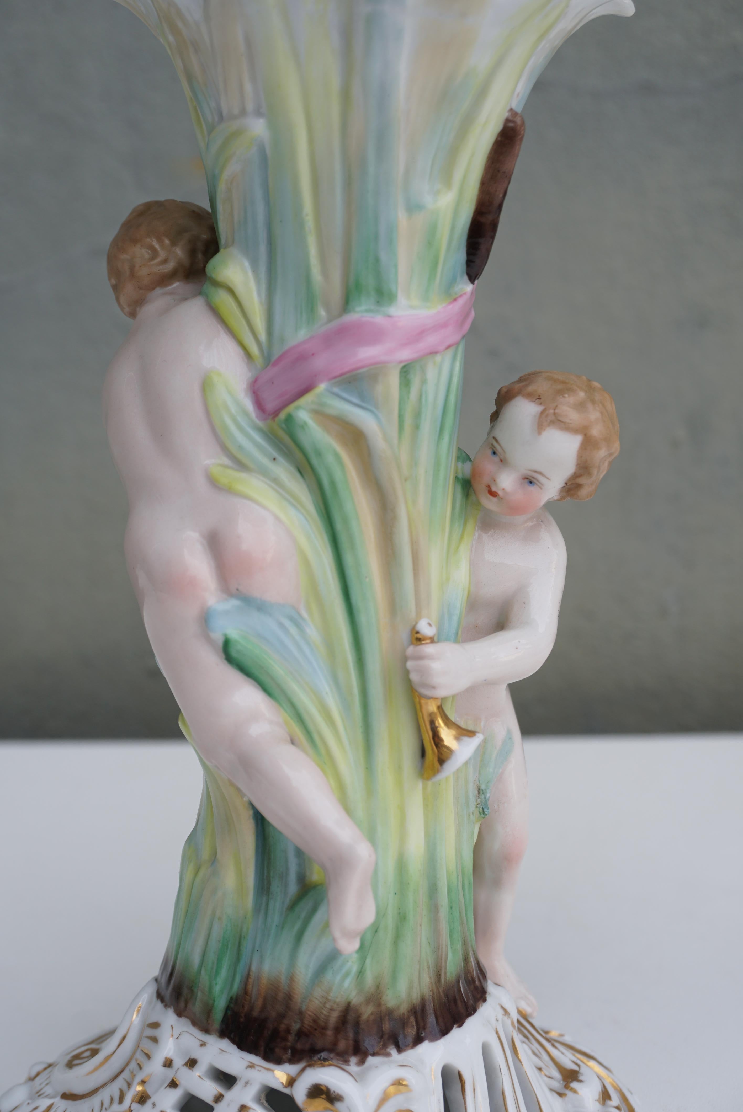 Porcelain Figural Cherub Jardinière or Centrepiece Bowl For Sale 3