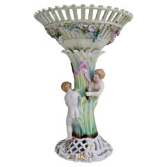 Vintage Porcelain Figural Cherub Jardinière or Centrepiece Bowl