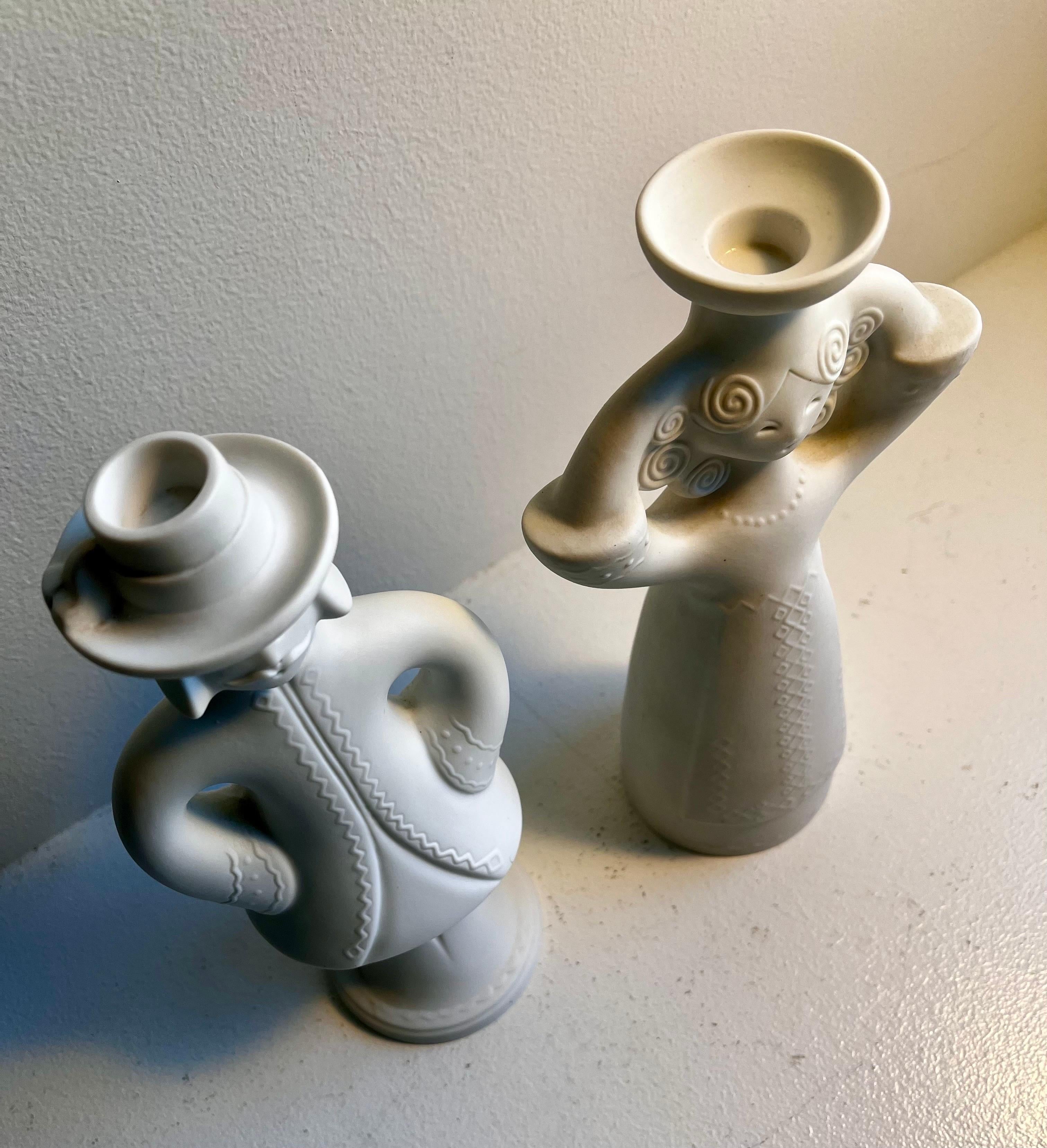 Porcelain Figurative Candle Holders in the style of Bjorn Wiinblad by AK Kaiser For Sale 1