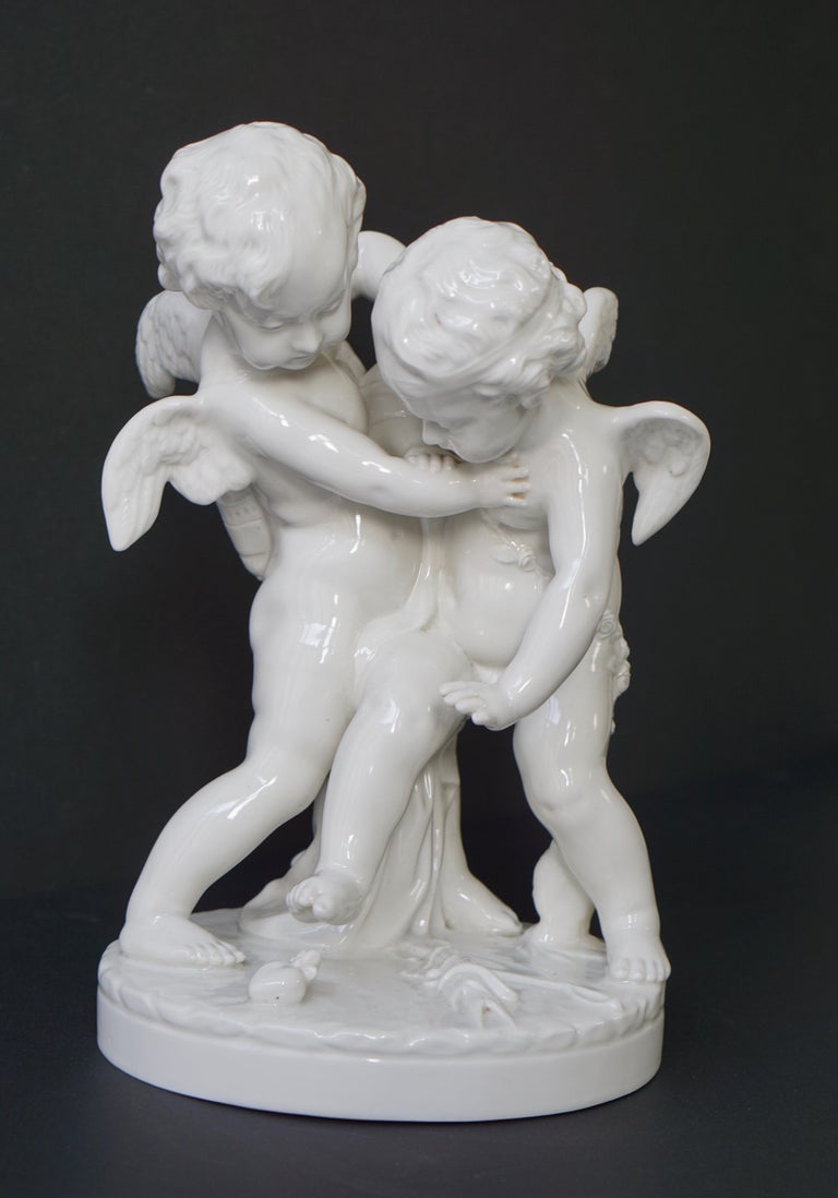  Porcelain Figurative Sculpture Representing Two Little Angels, Putti 7