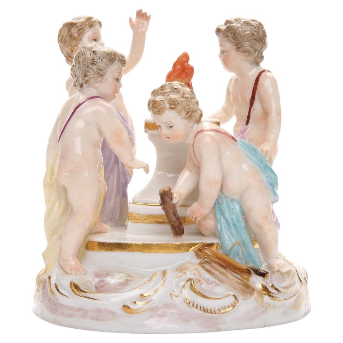 Porcelain Figure "Allegory - Winter" by Meissen, End of 19th - Beg. of 20th C. For Sale
