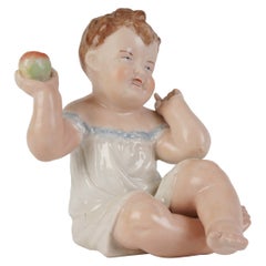 Porcelain Figure "Baby with Apple" by Gorodnitsky Porcelain factory, 1920 - 1934