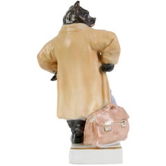 Porcelain Figure "Bear Bureaucrat", Ukraine By Kiev Arts Ceramic Factory