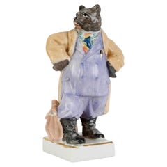 Porcelain Figure "Bear Bureaucrat", Ukraine By Kiev Arts Ceramic Factory