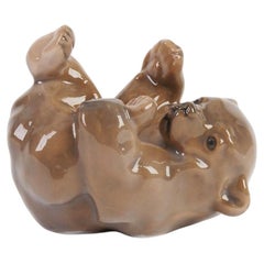 Figura de porcelana «Oso», Dinamarca. De Royal Copenhagen, Knud Kyhn