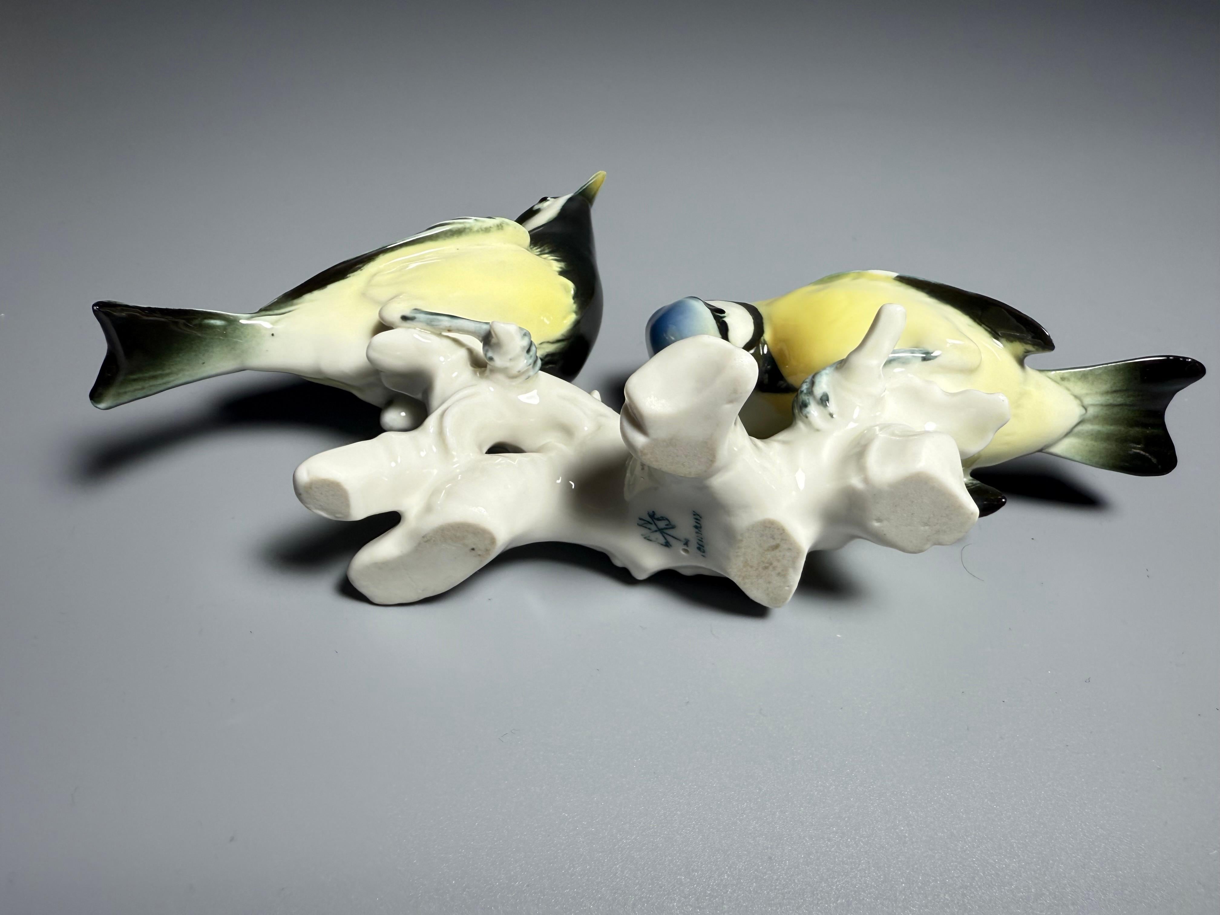 Figura de porcelana Pájaros Karl Ens Carbonero común Herrerillo común en venta 4