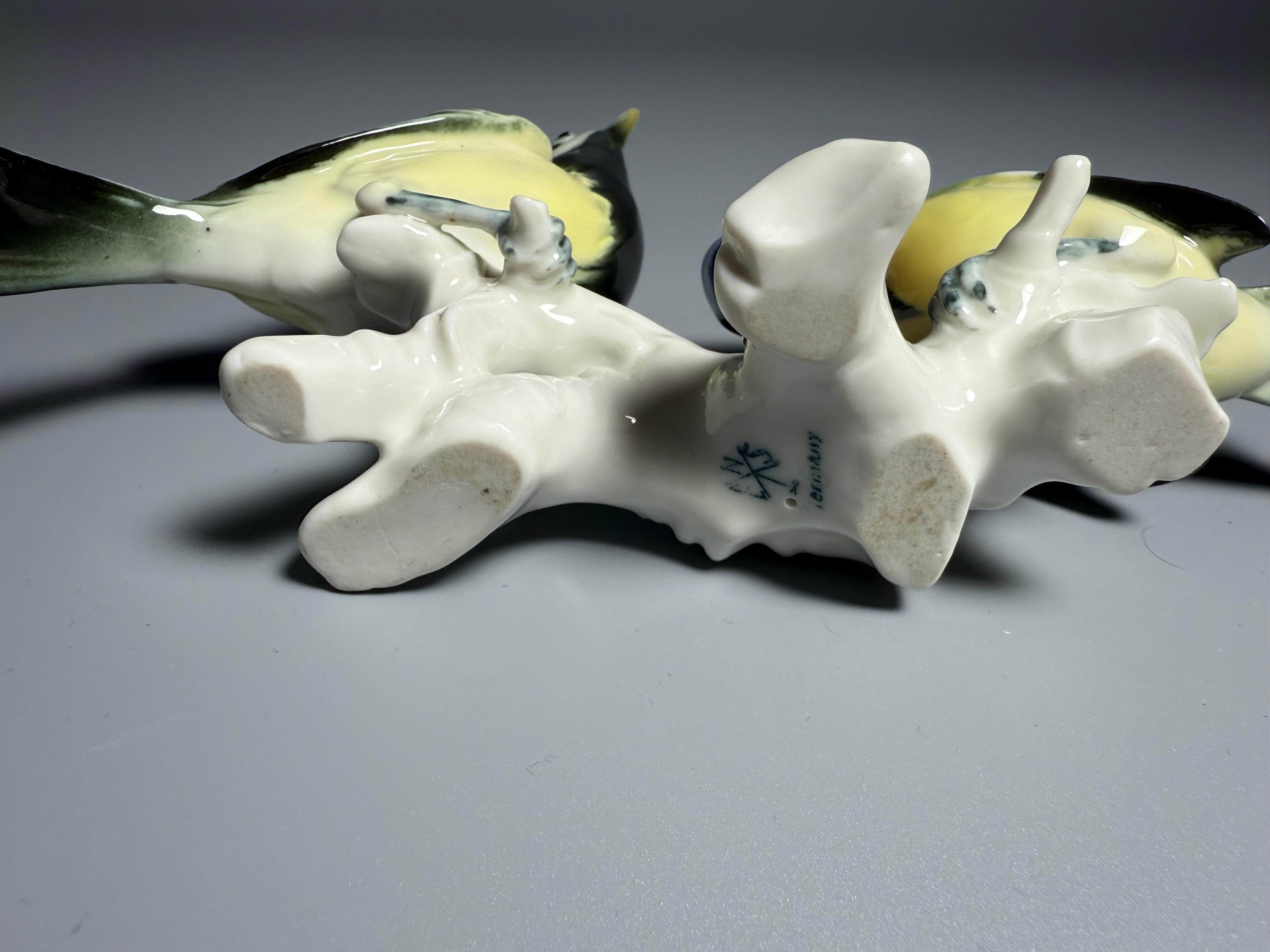Figura de porcelana Pájaros Karl Ens Carbonero común Herrerillo común en venta 5