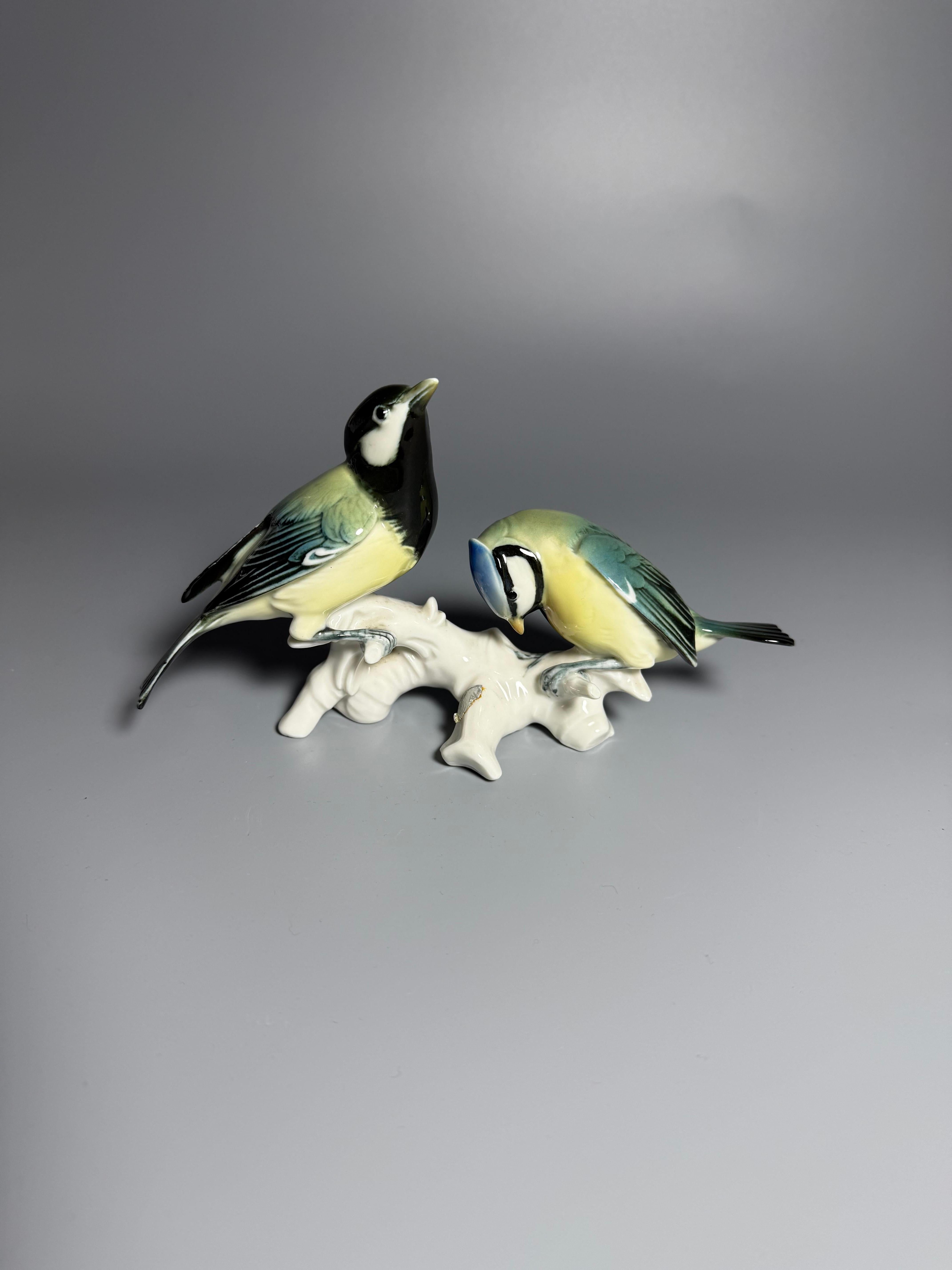 Esta figurita se atribuye a Karl Ens, un renombrado fabricante alemán de porcelana conocido por sus detalladas figuras de animales. 
La porcelana Karl Ens se fabricaba en Volkstedt, Alemania.
La estatuilla representa a dos aves europeas comunes: un