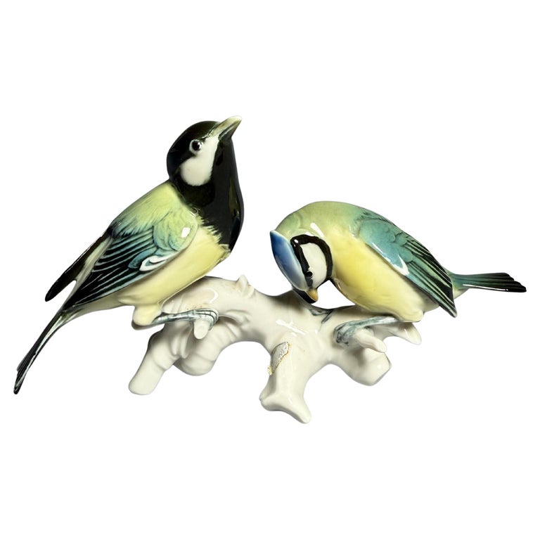 PORCELAINE DE SAXE, Karl ENS, oiseau sittelle, Allemagne EUR 95,00