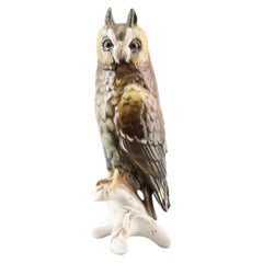 Porcelain Figure "Eagle Owl", Germany by Karl Ens, 1950s