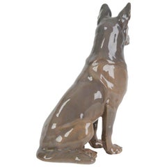 Porcelain Figure "German Shepherd", Denmark By Royal Copenhagen, 1914-1923