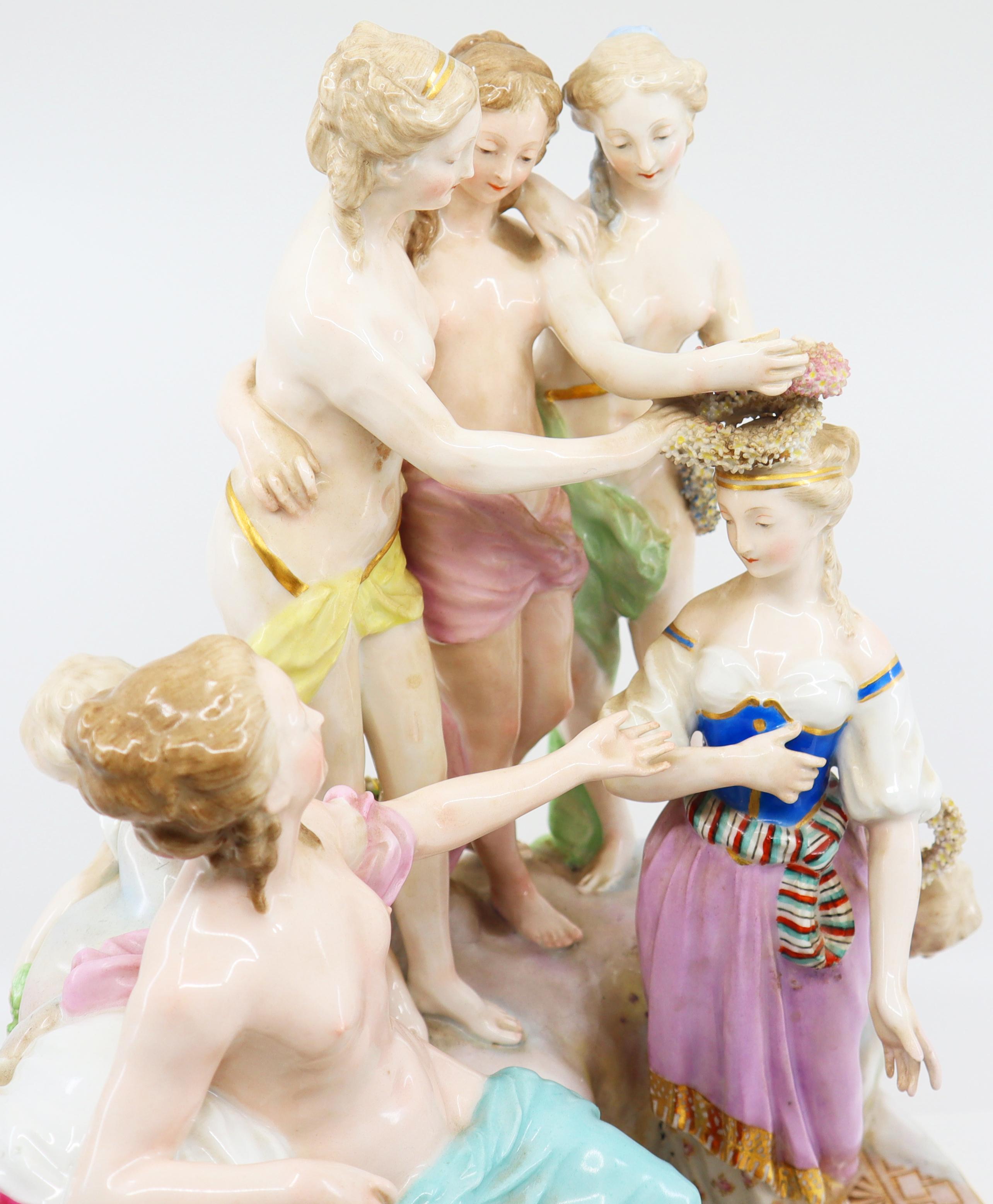 Porcelain Figure Group of Venus and Muses Samson 19th Century, Sevres French For Sale 2