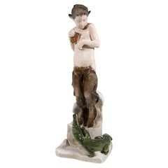 Porcelain Figure Of A Faun With Crocodile Rosenthal Selb Germany Circa 1924